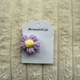 Crocheted Flower Keychain - Purple item