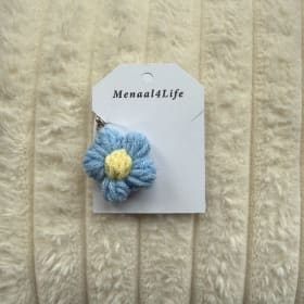 Crocheted Flower Keychain - Blue item