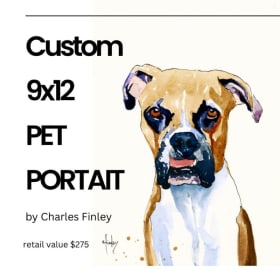 #10 Custom Pet Portrait Watercolor – 9x12 by Charles Finley item