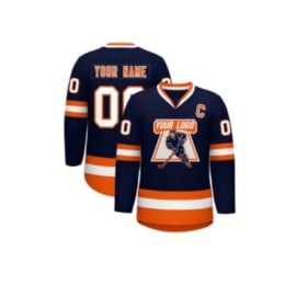 Orange and Blue Hockey Jersey w/Personalization item