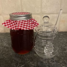 16 oz Jar of Honey & Glass Honey Jar with Dipper item