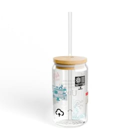 Photo : Verre en vitre "Finissant en Informatique 2026"