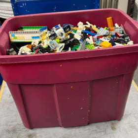 Large Pink Plastic Bin of Loose Random LEGO item