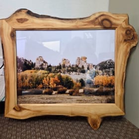 Live edge wood picture frame item