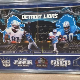 Barry Sanders & Calvin Johnson Autograph item