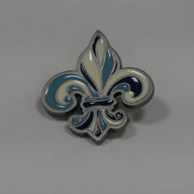 Épinglette fleur de lys bleue et blanche (Large) item