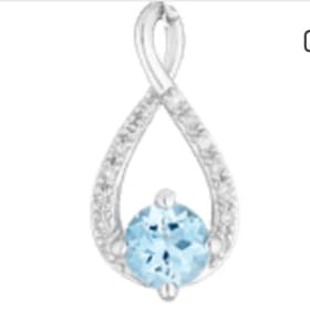 NEW Sterling Silver & Blue Topaz Diamond Infinity Pendant item