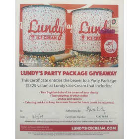 Lundy’s Ice Cream Party Package item