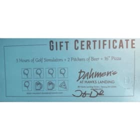 Golf simulator/Beer/Pizza certificate at Dahmen's item