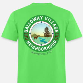 Green T-shirt with hashtag item