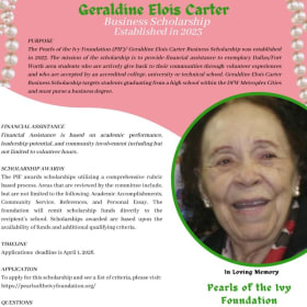 PIF: Geraldine Elois Carter   Business Scholarship item