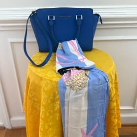 Michael Kors Leather Satchel & Kate Spade Scarf Set item