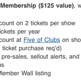One Longfellow Square Membership $125 item
