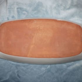 Frankoma Pottery No5Q White Rectangular Serving Dish w/handl item