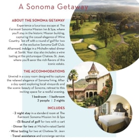 Gourmet & Golf Sonoma Retreat item