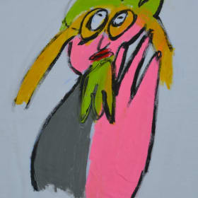 GOATEE BEARD PINK HAND item