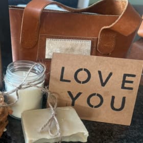 Leather bag gift bag $95 item
