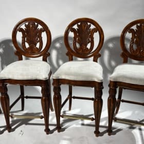 *SOLD*Set of Four Vintage Carved Wood Dining Chairs item