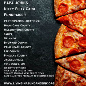 PAPA JOHN'S NIFTY FIFTY CARD FUNDRAISER item