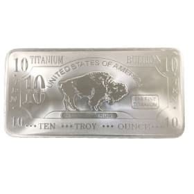 10 Troy Ounce .999 Titanium Bullion Buffalo Bar item