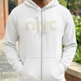 White Zipper Hoodie w/ NIYC logo (Small) item