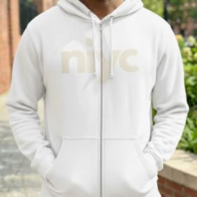 White Zipper Hoodie w/ NIYC logo (2XL) item