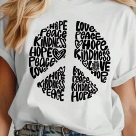 White Peace sign T-Shirt sizes sm-xl item