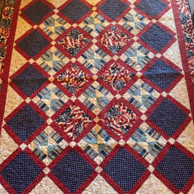 US Flag Patriotic Handmade Quilt Queen item