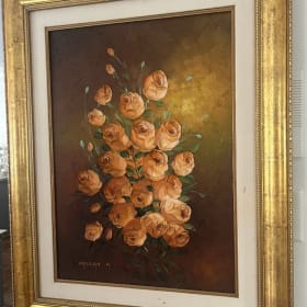 Original Framed Floral Oil Painting item