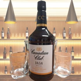 Canadian Club 1858 & 4 Whiskey Glasses item