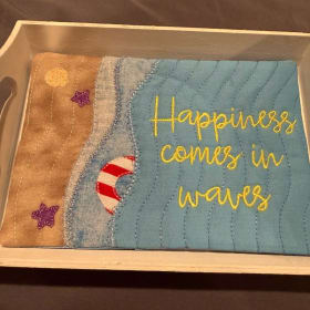 Happiness Comes in Waves "Mug Rug" item