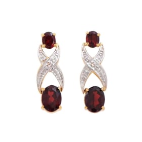 Natural Garnet & Diamond Earrings w/ $1,259 Cert App item