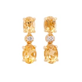 Natural Citrine & Diamond Earrings w/ $1,199 Cert App item