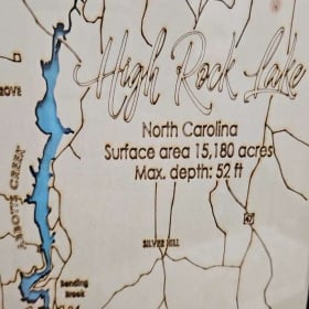 Framed 3 Dimensional Topographical Framed High Rock Lake Map item