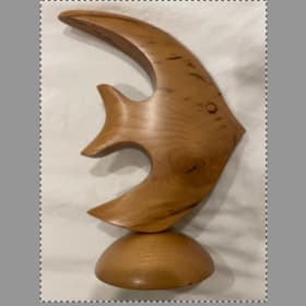 Myrtlewood Angelfish Carving item