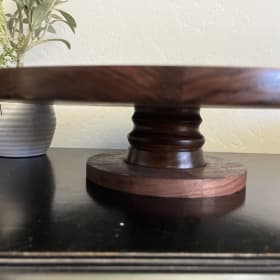 Artisan Large Walnut Footed Server and Spanish Cake item