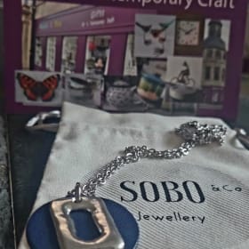 SOBO Necklace with Pewter and Leather Feature item