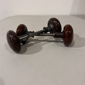 2 brown vintage doorknobs item