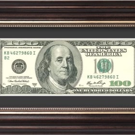 Framed $100 Bill item