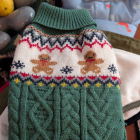 Green doggy Christmas jumper, size small item