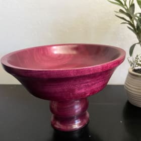 Artisan Hand Turned Purple Heart Wood Bowl item