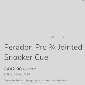 Peradon Pro ¾ Jointed Snooker Cue with Case item