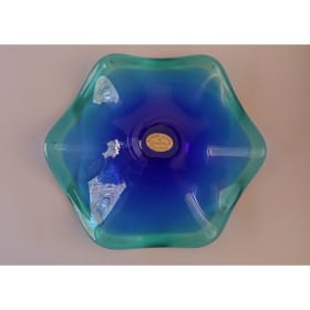 Handcrafted Italian Art Fluted Glass Bowl item