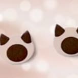 Tête de chat acrylique beige et brun item