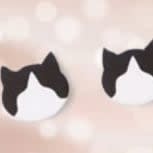 Tête de chat acrylique blanc et noir item