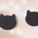 Tête de chat acrylique blanc noir item