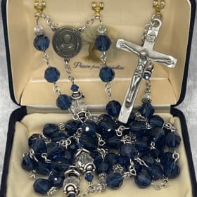 St. Timothy Sapphire Memorial Rosary (Custom Order) item