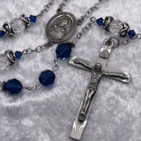 St. Timothy Sapphire Memorial Rosary (Custom Order) item