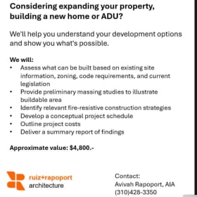 SERVICES-006|  ARCHITECTURAL FEASIBILITY STUDY(Value: $4800) item