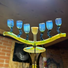Handblown Glass Menorah item
